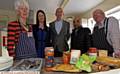 FOOD for the needy . . . Margaret Halley (volunteer), Marie Toora (Tesco), Ash Cooper (FareShare), Nasim Ashraf (UKEFF) and Andrew Clark (volunteer)