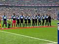 LUCAS lines up with the Huddersfield players at Wembley 