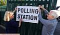 OPENING up . . . Julie Walker (presiding officer) and Bob Shepherd (poll clerk) at South Chadderton Youth Centre 