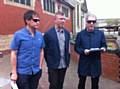 CRAIG Gill's former bandmates, from left, Tom Hingley, Stephen Holt and Clint Boon after the inquest