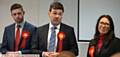 LABOUR Parliamentary candidates Jim McMahon (left) and Debbie Abrahams with elected Greater Manchester Mayor Andy Burnham 