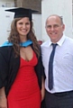 Shannon Clifford with dad David Clifford at her graduation from the University of Huddersfield in June 2016. The dad and daughter duo are both in training to compete at the highest level.