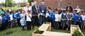 GRAND opening . . . from left, the school's executive principal Mrs Lisa Needham, head John Taylor and MP Jim McMahon