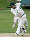 ROYTON captain James Maurice-Scott gets a leading edge in the Wood Cup tie at Middleton. 