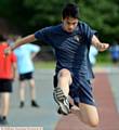 SO GRACEFUL . . . Aldrin Rena (North Chadderton) in the long jump