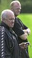 ON THE CLOCK . . . John Harbin, pictured during his first spell at Athletic with then boss Iain Dowie, put the players through their paces during pre-season training which got under way today.