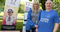 MICHELLE Simpson, Uppermill AFC club secretary, and Bryn Hughes, Nicola's dad, at the start of the event