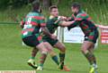 TOP TRY . . . Saints' Ryan Powell (centre)