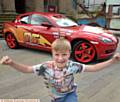 WOW . . . Ethan Saxon, from Lees, checks out Lightning McQueen