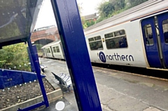 The newly-refurbished shelter at Moston station