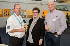 Pictured is Kath Soliman, centre, at Oldham Training Centre during a Professional Oldham network event in 2017 with, left, OTC clients Tony Smith of EDM, Newton Heath, Manchester and, right, David Farrington, of E Farrington & Co, Hyde