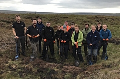 A team of 15 volunteers spent all day restoring the moorland