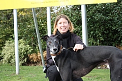 Dogs Trust Manchester manager Dawn Bishop with Riley