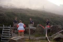 The scene at Saddleworth Moor during the raging fires of the summer