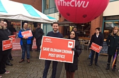 MP Jim McMahon and Oldham Council Deputy Leader Arooj Shah at Saturday's protest