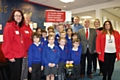 Whitegate End Primary School’s School Council (front) pictured with (from left to right); Emma Short and Lesley Appleton from Hand on Heart, Cllr Chris Goodwin, Cllr Graham Shuttleworth, Elaine Owens and Joanne Draper (both from Whitegate End Primary School).