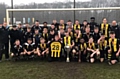 Hopwood Hall College’s Football Academy team celebrate their cup win