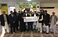 Councillor Shadab Qumer receives his Mayor's Appeal cheque from Bilal Jamia Mosque members