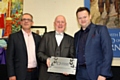 Pictured from left to right are Simon Smith, Diocese of Salford Director of Education,  Damian Harrison, Headteacher and Shaun Murphy, former world champion snooker player
