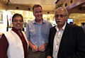 Cllr Abdul Malik, John Dalziel from Oldham Hulme school and M Parwez pictured at the 'Big Iftar' at Cafe Lahore.