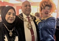 Dame Trot surprises the Mayor of Oldham, Councillor Javid Iqbal