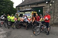 Emmaus Mossley fundraisers after completing a 10k bike ride around Saddleworth