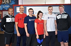 Pictured (left to right) are: Fitness Academy Tutor Miles Greenwood, Gary Rothwell, Matthew Royster, Shannon WIlson, Callum Angus and Mike Bruns