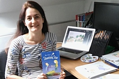 Author and illustrator Jo Perry with her book