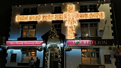 One of the pub's lit up in Lees