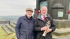 Paul Errock and Phil Cumberworth pictured at the Pots and Pans memorial