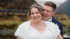 Kate and Iain pictured on their wedding day