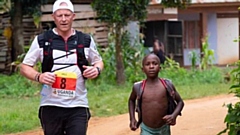 Steve Hill is pictured taking part in last year's Uganda Marathon