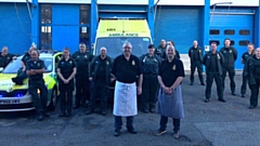 Adrian Worsfold volunteered together with his husband Vince to help cater for a 30-strong crew from the Blue Team stationed at Macclesfield Ambulance Station