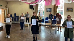 MP Angela Rayner is pictured with volunteers