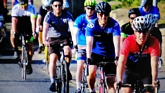 Some of the Heyside contingent are pictured during their gruelling 85-mile bike ride