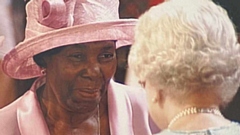 Proud Violet receives her MBE from the Queen 15 years ago