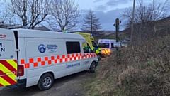 Members of the Oldham Mountain Rescue Team at the scene