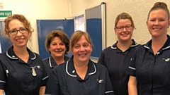 Pictured, pre-lockdown restrictions, are some of the specialist bereavement nurses from the Northern Care Alliance NHS Group