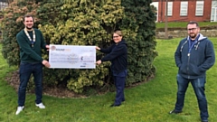 Pictured are John Arthurs with the cheque, Melanie Wildman, lead midwife, and Stephen James, club vice chairman