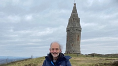 Dr Ian Brett is pictured at Hartshead Pike