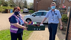 Rose Knipe (left), the Community Champion at Failsworth Tesco Extra, out on one of her many donation visits