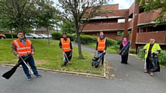 A local resident and Jim McMahon join the weekend litter pick alongside (from left): Cllr Abdul Malik, Cllr Abdul Jabbar and Cllr Ruji Surjan