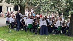 The Dobcross Silver Band in full flow yesterday. Picture by Aimee Belmore