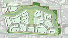 An image of the indicative masterplan for the Shaw Distribution Centre redevelopment