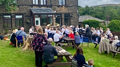 The scene at Diggle Band Club yesterday