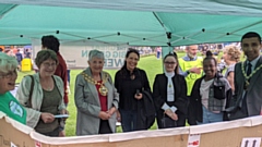 Cllr Jennifer Harrison, Debbie Abrahams MP, Kathryn Philips Saddleworth Parish Councillor, Youth Mayor Tia Henderson and Cllr Shaid Mushtaq