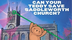 The Oldham Mountain Rescue team have constructed a perilous zip-line from the top of the church tower, where children can watch their cuddly toy fly from the top and meet them safely at the bottom