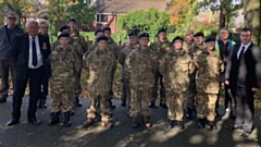 The Councillors pictured with the Royton Detachment of the Greater Manchester Army Cadet Force