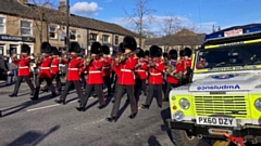 The Oldham Mountain Rescue team were on hand as the Band of the Grenadier Guards came to Uppermill