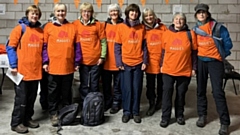 Pictured are the Saddleworth WI walkers (left to right): Sue Harding, Denise Farrow, Carole Cole, Gill Tobin, Deborah Thompson, Christine Burbidge, Karen Kane and Gill McCulley